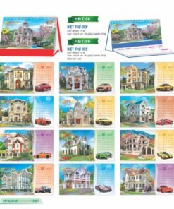 Lịch Bàn Chữ M (Có Note 52 Tuần) 2027 HBT Mẫu HBT61 (16 x 24cm) Bộ Quà Tặng Doanh Nghiệp Thủy Tinh & Lịch in logo doanh nghiệp quà tặng Tết tại Quà Tặng Thủy Tinh VN