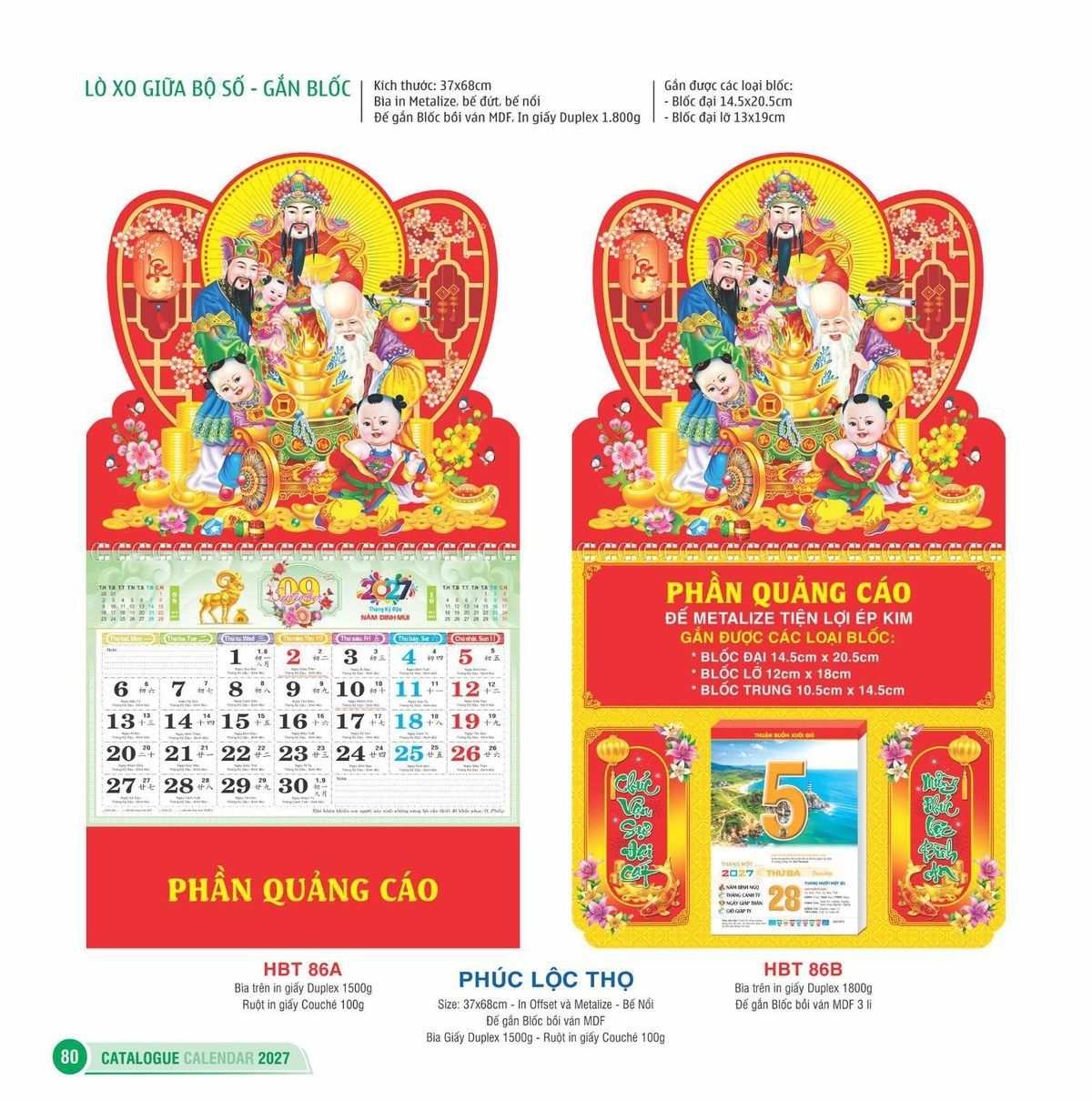 Lịch Treo Tường Lò Xo 2027 HBT Mẫu HBT87B (37 x 68cm) Bộ Quà Tặng Doanh Nghiệp Thủy Tinh & Lịch Lịch Treo Tường Lò Xo 2027 HBT Mẫu HBT87B (37 x 68cm) Bộ Quà Tặng Doanh Nghiệp Thủy Tinh & Lịch in logo doanh nghiệp quà tặng Tết tại Quà Tặng Thủy Tinh VN