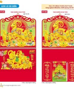 Lịch Treo Tường Lò Xo 2027 HT Mẫu HT25 (37 x 68cm) Bộ Quà Tặng Doanh Nghiệp Thủy Tinh & Lịch in logo doanh nghiệp quà tặng Tết tại Quà Tặng Thủy Tinh VN