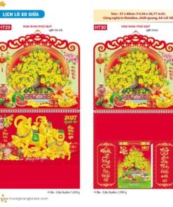 Lịch Treo Tường Lò Xo 2027 HT Mẫu HT29 - Phúc Lộc Thọ (37 x 68cm) Bộ Quà Tặng Doanh Nghiệp Thủy Tinh & Lịch in logo doanh nghiệp quà tặng Tết tại Quà Tặng Thủy Tinh VN