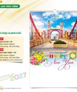 Lịch Treo Tường 2027 HT Mẫu HT37 (40 x 60cm) Bộ Quà Tặng Doanh Nghiệp Thủy Tinh & Lịch in logo doanh nghiệp quà tặng Tết tại Quà Tặng Thủy Tinh VN