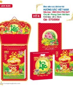 Lịch Bloc Siêu Cực Đại 2027 HT Mẫu HT4 - Hương Sắc Việt Nam (29 x 41cm) Bộ Quà Tặng Doanh Nghiệp Thủy Tinh & Lịch in logo doanh nghiệp quà tặng Tết tại Quà Tặng Thủy Tinh VN
