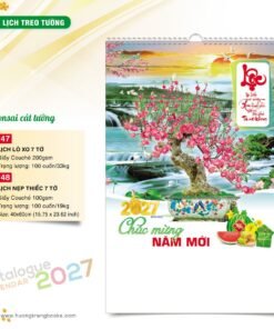 Lịch Treo Tường 2027 HT Mẫu HT47 (40 x 60cm) Bộ Quà Tặng Doanh Nghiệp Thủy Tinh & Lịch in logo doanh nghiệp quà tặng Tết tại Quà Tặng Thủy Tinh VN