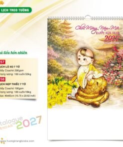 Lịch Treo Tường 2027 HT Mẫu HT57 (40 x 60cm) Bộ Quà Tặng Doanh Nghiệp Thủy Tinh & Lịch in logo doanh nghiệp quà tặng Tết tại Quà Tặng Thủy Tinh VN