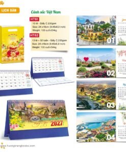 Lịch Để Bàn 2027 HT Mẫu HT61 (24 x 16cm) Bộ Quà Tặng Doanh Nghiệp Thủy Tinh & Lịch in logo doanh nghiệp quà tặng Tết tại Quà Tặng Thủy Tinh VN