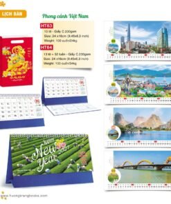 Lịch Để Bàn 2027 HT Mẫu HT63 (24 x 16cm) Bộ Quà Tặng Doanh Nghiệp Thủy Tinh & Lịch in logo doanh nghiệp quà tặng Tết tại Quà Tặng Thủy Tinh VN