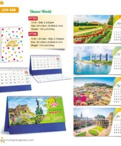 Lịch Để Bàn 2027 HT Mẫu HT65 (24 x 16cm) Bộ Quà Tặng Doanh Nghiệp Thủy Tinh & Lịch in logo doanh nghiệp quà tặng Tết tại Quà Tặng Thủy Tinh VN