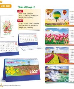 Lịch Để Bàn 2027 HT Mẫu HT67 (24 x 16cm) Bộ Quà Tặng Doanh Nghiệp Thủy Tinh & Lịch in logo doanh nghiệp quà tặng Tết tại Quà Tặng Thủy Tinh VN