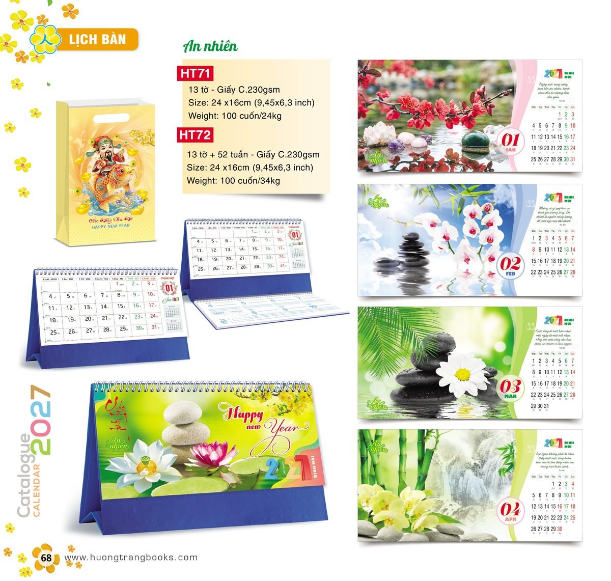 Lịch Để Bàn 2027 HT Mẫu HT71 (24 x 16cm) Bộ Quà Tặng Doanh Nghiệp Thủy Tinh & Lịch Lịch Để Bàn 2027 HT Mẫu HT71 (24 x 16cm) Bộ Quà Tặng Doanh Nghiệp Thủy Tinh & Lịch in logo doanh nghiệp quà tặng Tết tại Quà Tặng Thủy Tinh VN