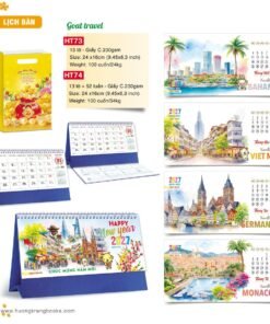 Lịch Để Bàn 2027 HT Mẫu HT73 (24 x 16cm) Bộ Quà Tặng Doanh Nghiệp Thủy Tinh & Lịch in logo doanh nghiệp quà tặng Tết tại Quà Tặng Thủy Tinh VN