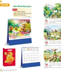 Lịch Để Bàn 2027 HT Mẫu HT75 (18 x 21cm) Bộ Quà Tặng Doanh Nghiệp Thủy Tinh & Lịch in logo doanh nghiệp quà tặng Tết tại Quà Tặng Thủy Tinh VN