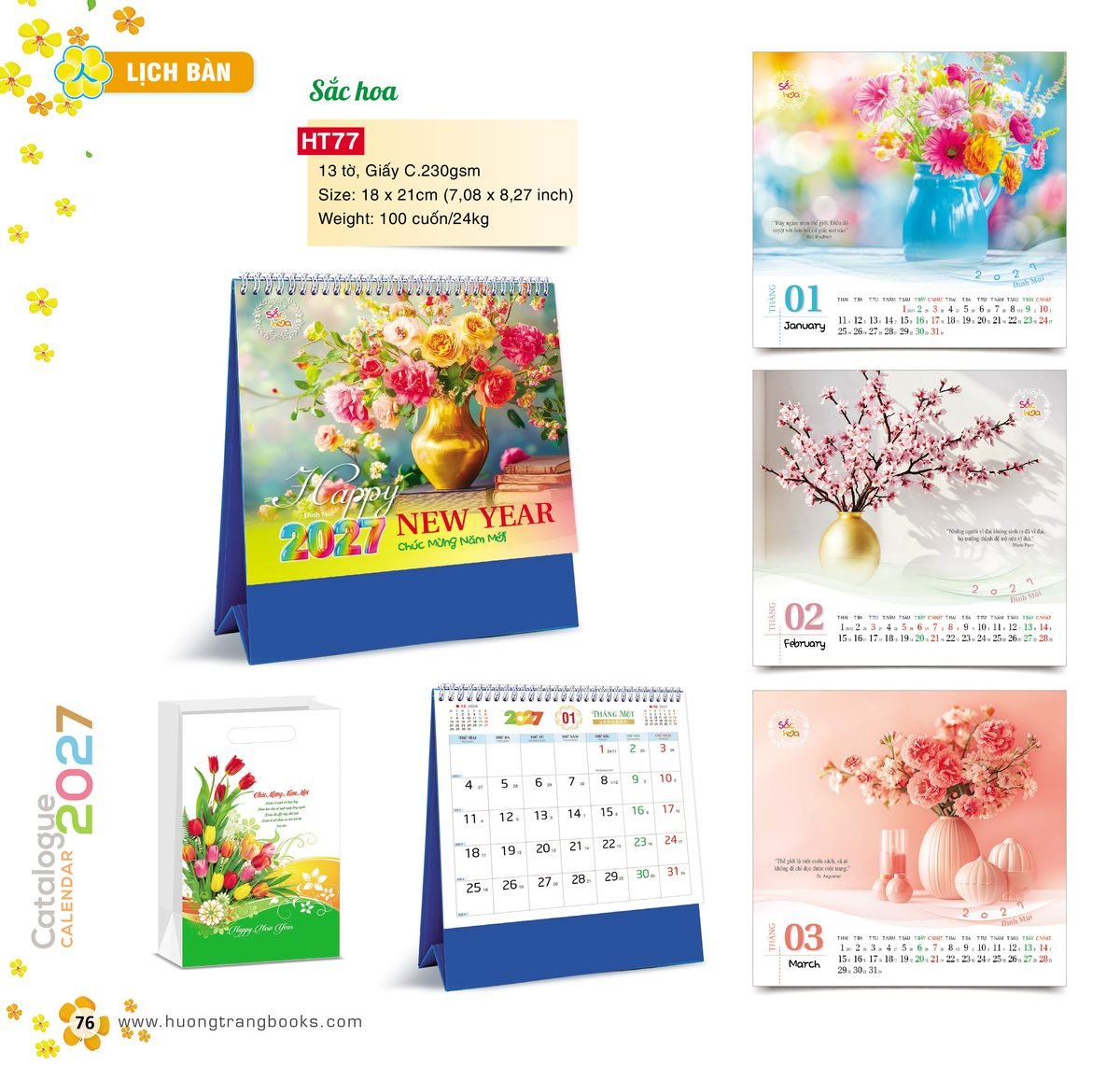 Lịch Để Bàn 2027 HT Mẫu HT77 (18 x 21cm) Bộ Quà Tặng Doanh Nghiệp Thủy Tinh & Lịch Lịch Để Bàn 2027 HT Mẫu HT77 (18 x 21cm) Bộ Quà Tặng Doanh Nghiệp Thủy Tinh & Lịch in logo doanh nghiệp quà tặng Tết tại Quà Tặng Thủy Tinh VN