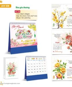 Lịch Để Bàn 2027 HT Mẫu HT78 (18 x 21cm) Bộ Quà Tặng Doanh Nghiệp Thủy Tinh & Lịch in logo doanh nghiệp quà tặng Tết tại Quà Tặng Thủy Tinh VN