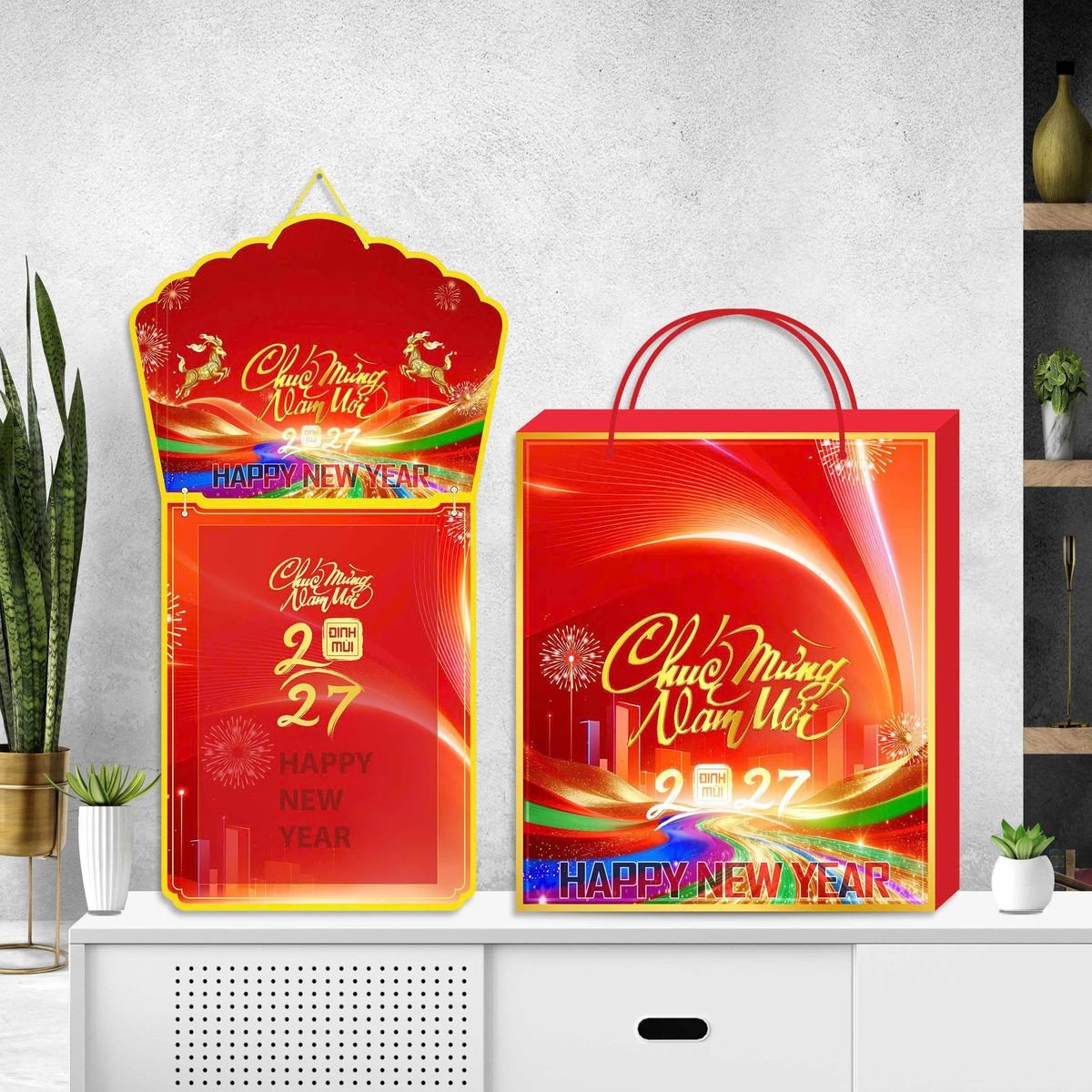 Lịch Khánh Gỗ Lamina 2 Đầu 2027 LM2D_063 - Quà Tặng Thủy Tinh