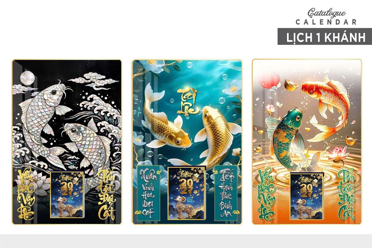 Lịch Gỗ Lamina Cao Cấp 40x60cm 2027 LM406_005 - Quà Tặng Thủy Tinh