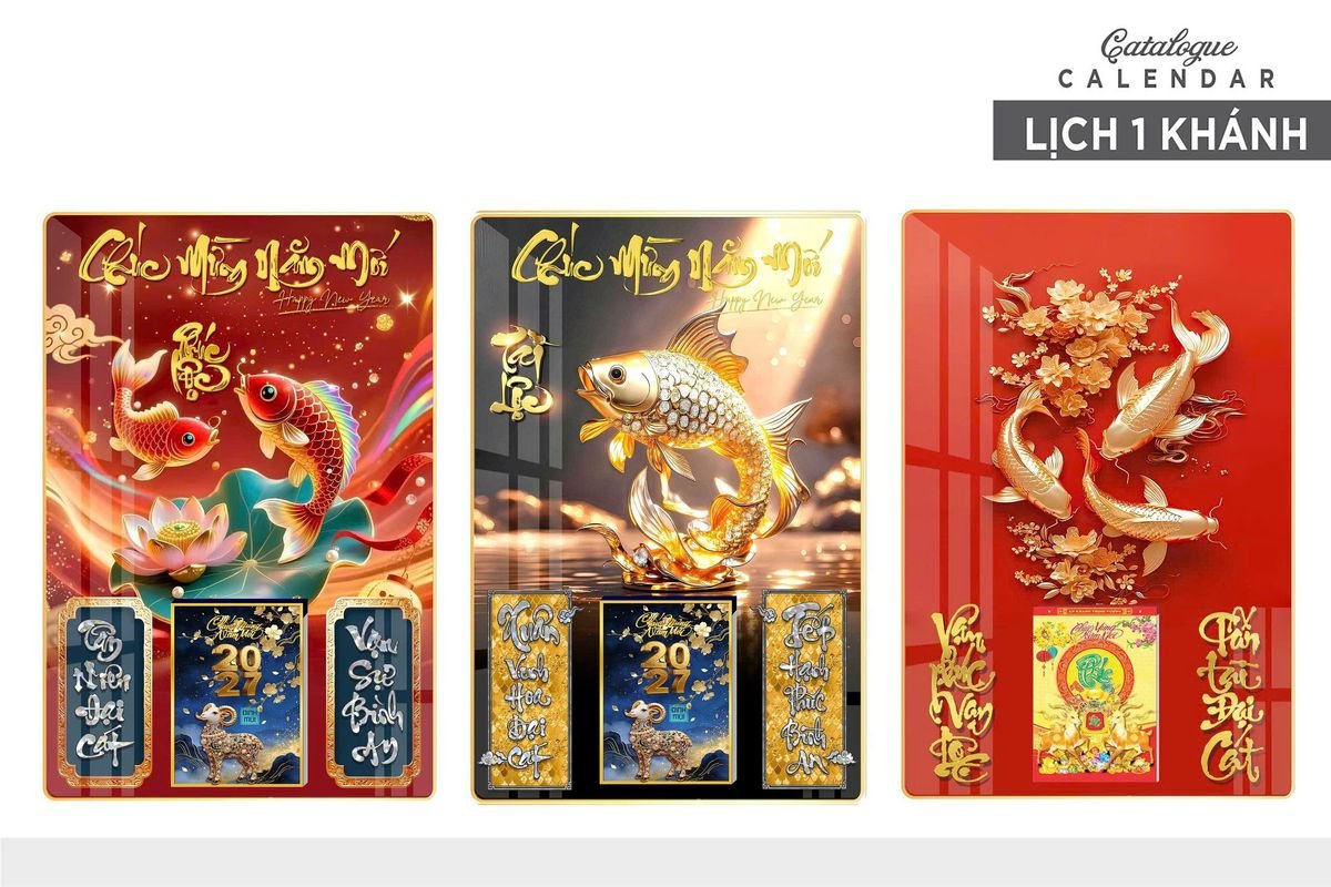Lịch Gỗ Lamina Cao Cấp 40x60cm 2027 LM406_006 - Quà Tặng Thủy Tinh