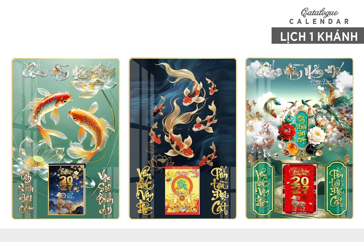 Lịch Gỗ Lamina Cao Cấp 40x60cm 2027 LM406_007 - Quà Tặng Thủy Tinh