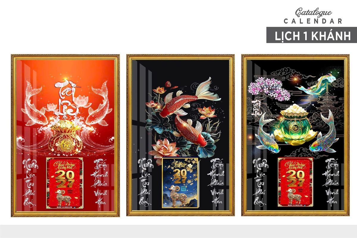 Lịch Gỗ Lamina Cao Cấp 40x60cm 2027 LM406_012 - Quà Tặng Thủy Tinh