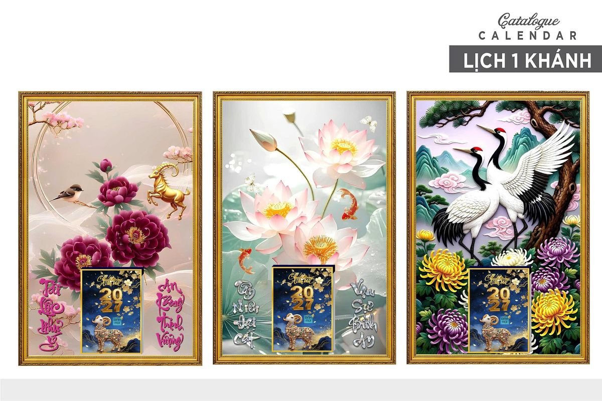 Lịch Gỗ Lamina Cao Cấp 40x60cm 2027 LM406_013 - Quà Tặng Thủy Tinh