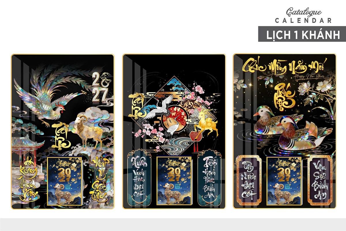 Lịch Gỗ Lamina Cao Cấp 40x60cm 2027 LM406_017 - Quà Tặng Thủy Tinh