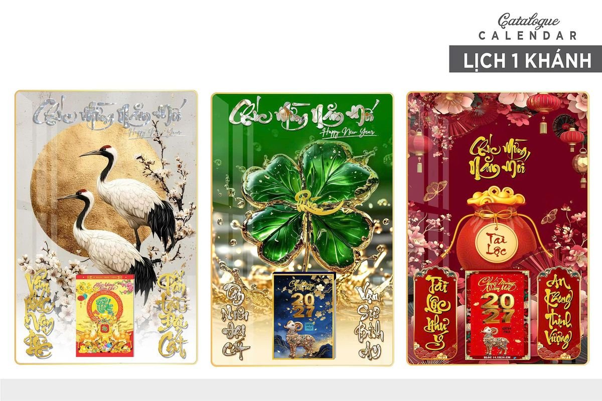 Lịch Gỗ Lamina Cao Cấp 40x60cm 2027 LM406_018 - Quà Tặng Thủy Tinh