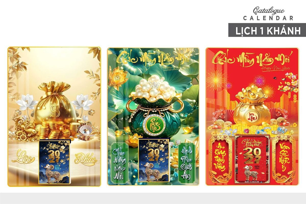 Lịch Gỗ Lamina Cao Cấp 40x60cm 2027 LM406_019 - Quà Tặng Thủy Tinh