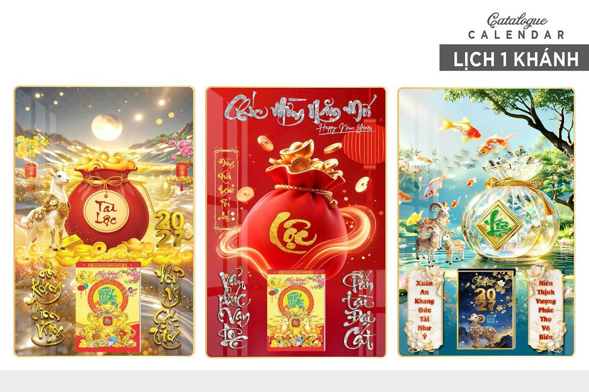Lịch Gỗ Lamina Cao Cấp 40x60cm 2027 LM406_020 - Quà Tặng Thủy Tinh