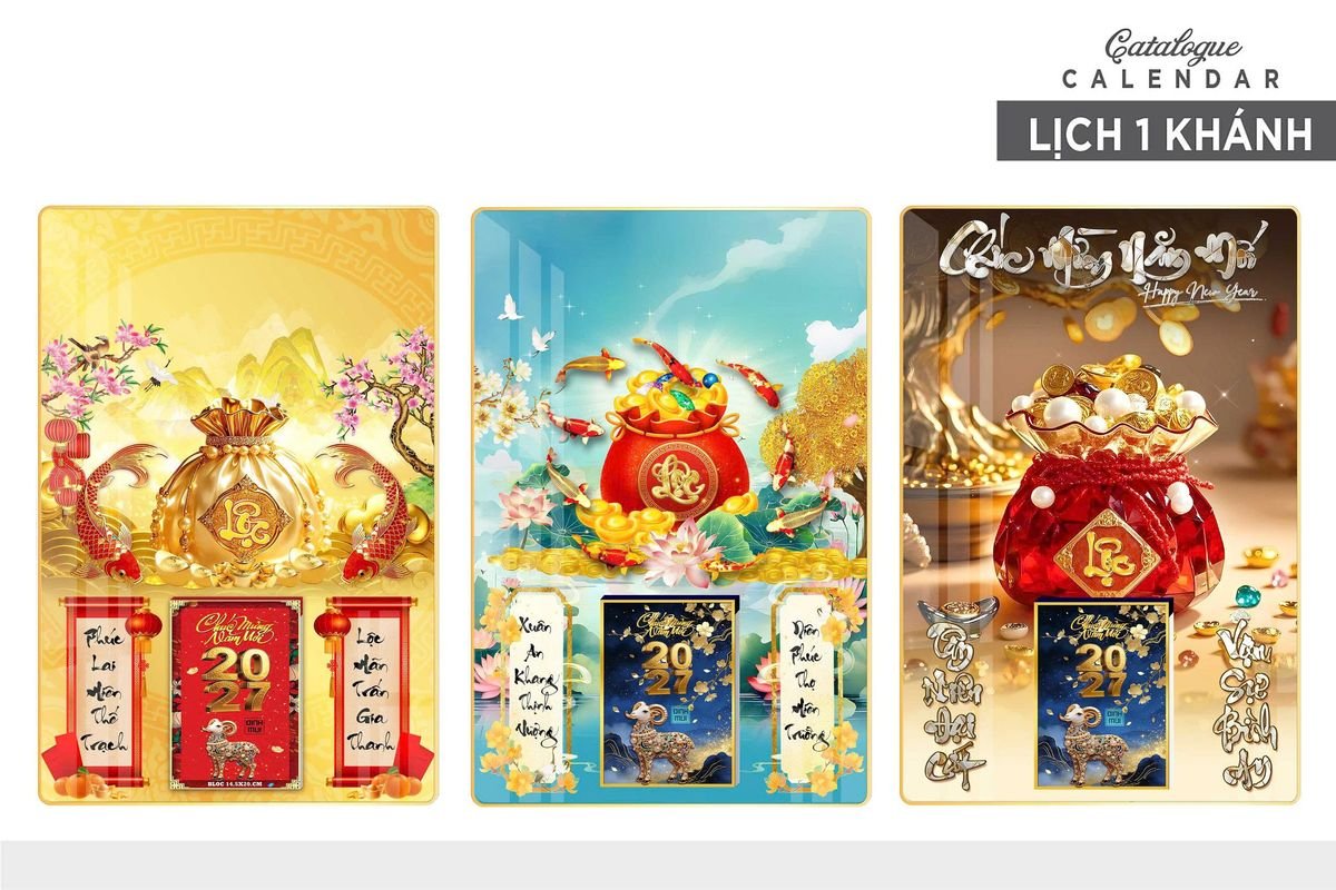 Lịch Gỗ Lamina Cao Cấp 40x60cm 2027 LM406_028 - Quà Tặng Thủy Tinh
