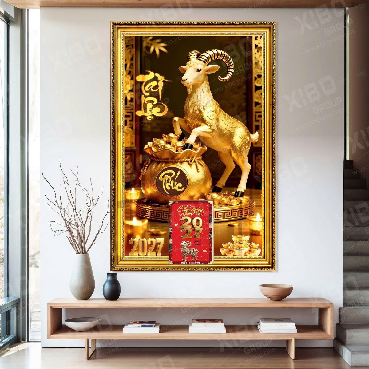 Lịch Gỗ Lamina Cao Cấp 40x60cm 2027 LM406_032 - Quà Tặng Thủy Tinh