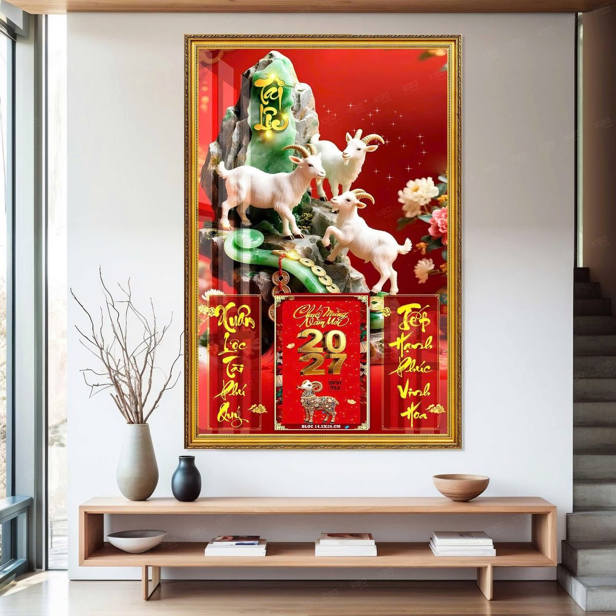 Lịch Gỗ Lamina Cao Cấp 40x60cm 2027 LM406_033 - Quà Tặng Thủy Tinh