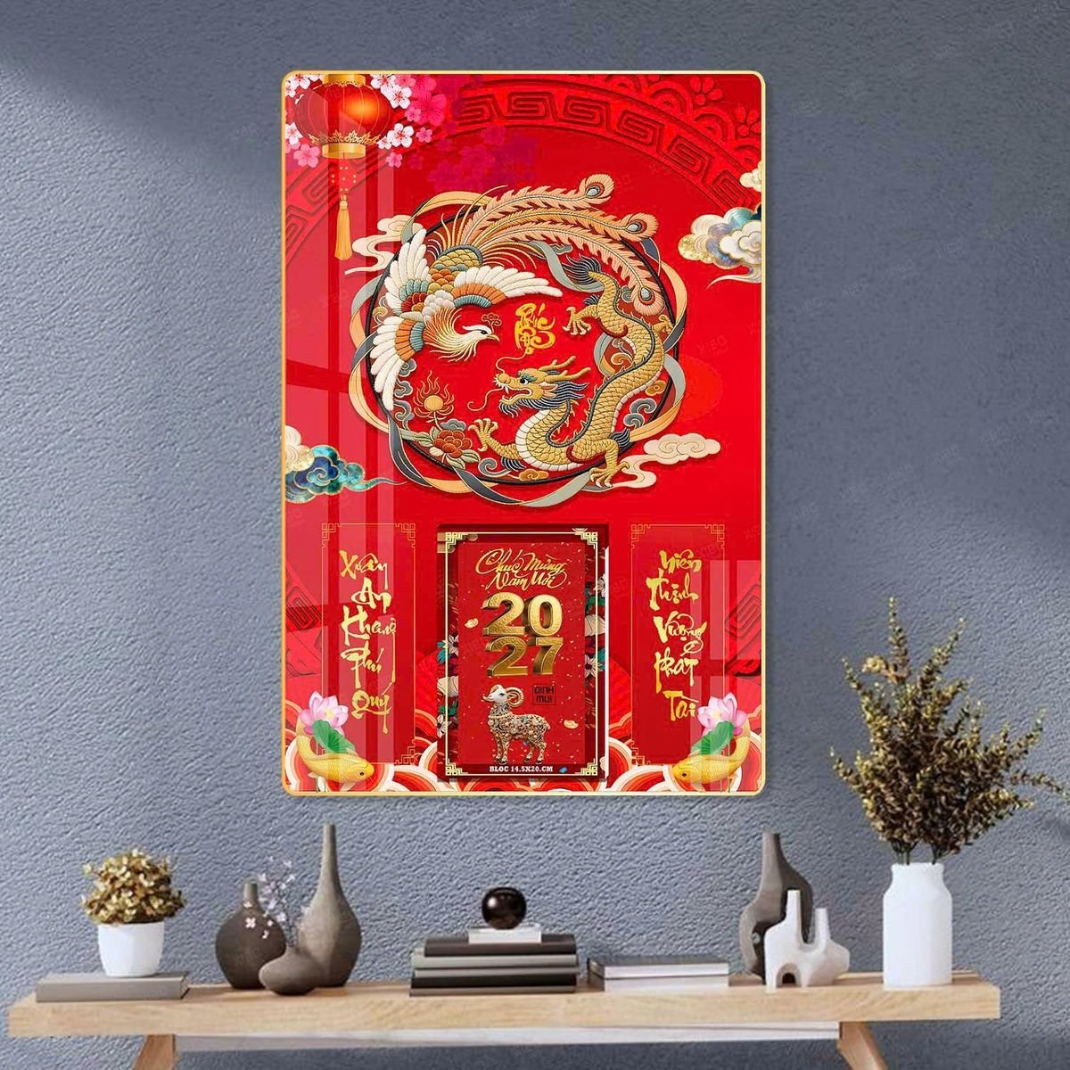 Lịch Gỗ Lamina Cao Cấp 40x60cm 2027 LM406_041 - Quà Tặng Thủy Tinh