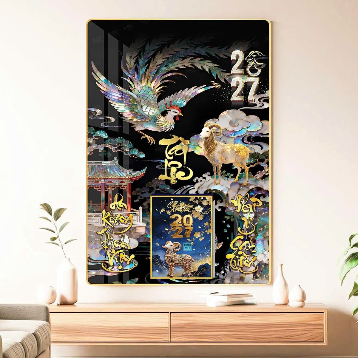 Lịch Gỗ Lamina Cao Cấp 40x60cm 2027 LM406_046 - Quà Tặng Thủy Tinh