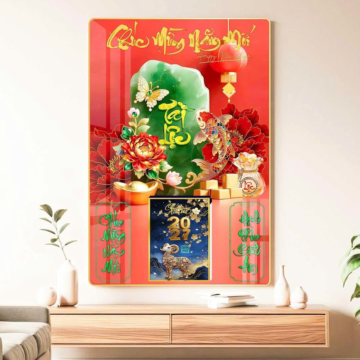 Lịch Gỗ Lamina Cao Cấp 40x60cm 2027 LM406_047 - Quà Tặng Thủy Tinh