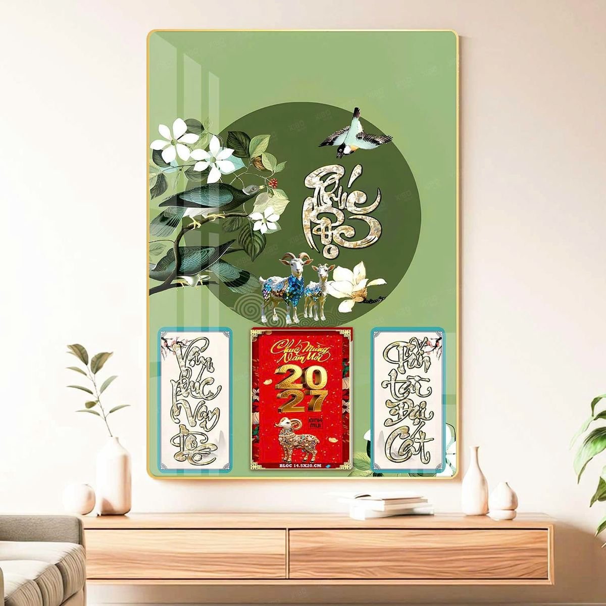 Lịch Gỗ Lamina Cao Cấp 40x60cm 2027 LM406_048 - Quà Tặng Thủy Tinh