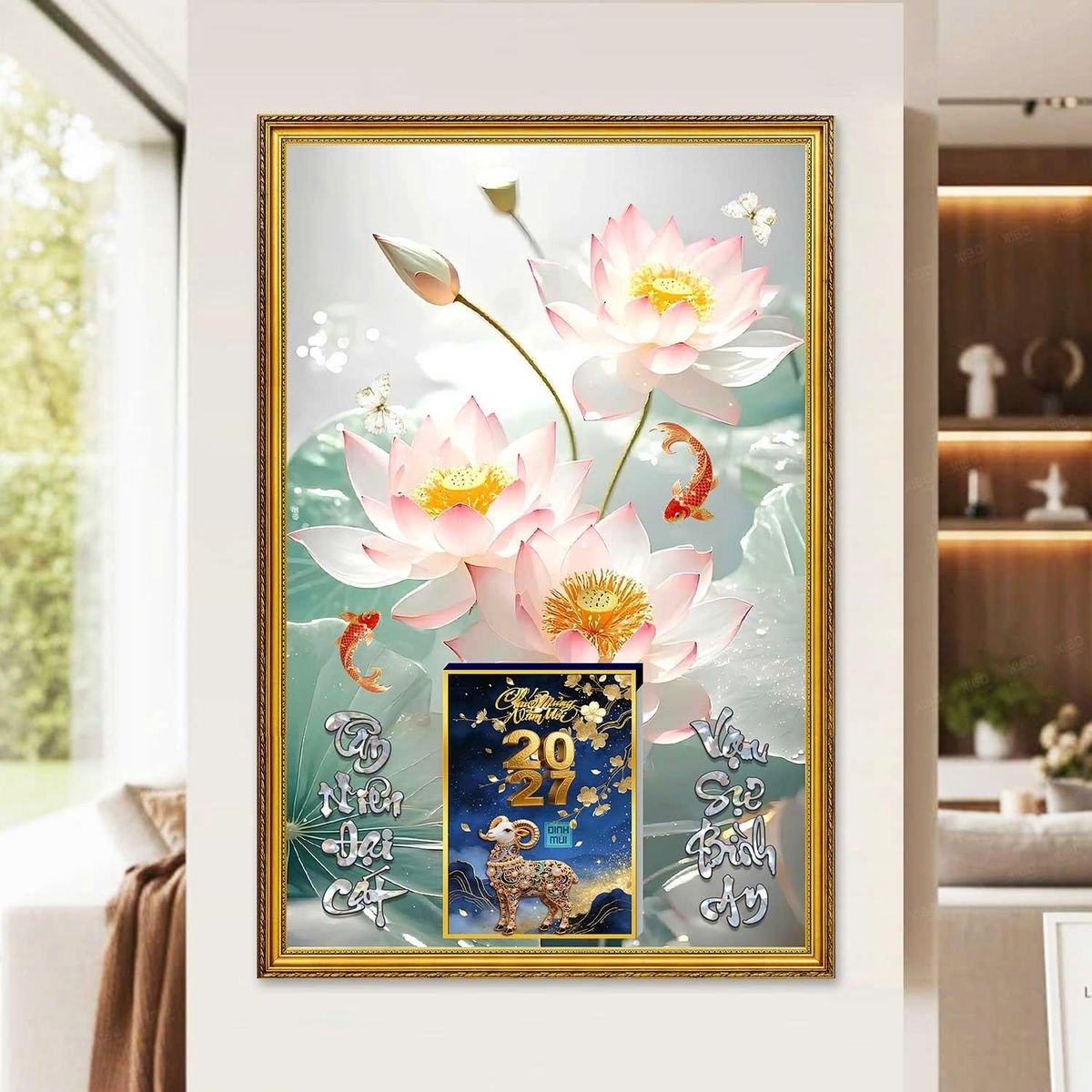 Lịch Gỗ Lamina Cao Cấp 40x60cm 2027 LM406_057 - Quà Tặng Thủy Tinh