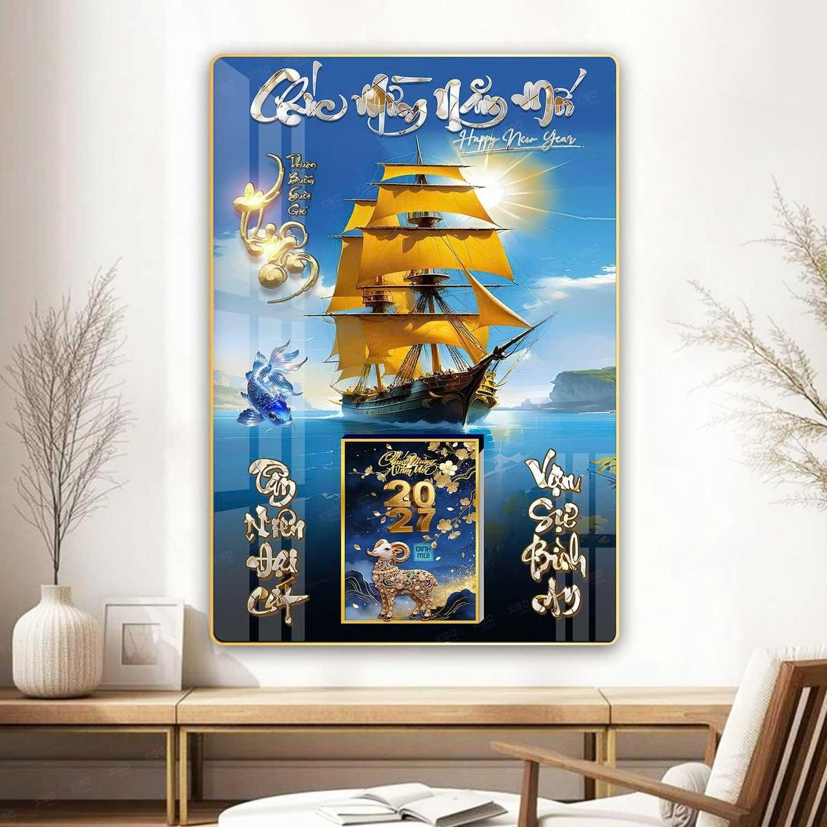 Lịch Gỗ Lamina Cao Cấp 40x60cm 2027 LM406_064 - Quà Tặng Thủy Tinh