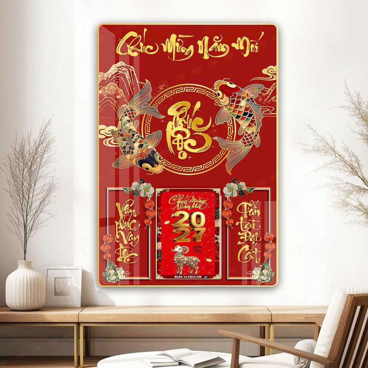 Lịch Gỗ Lamina Cao Cấp 40x60cm 2027 LM406_065 - Quà Tặng Thủy Tinh