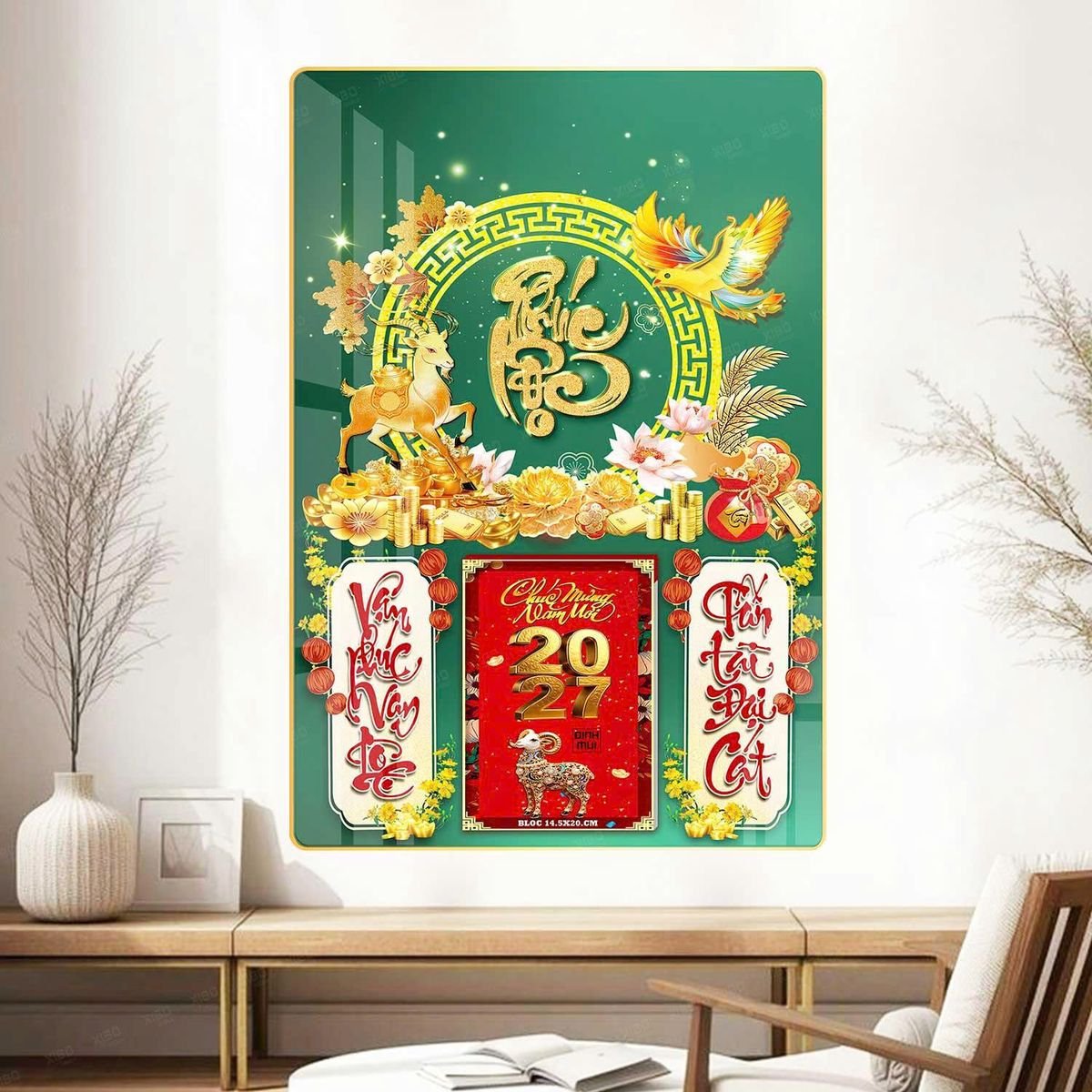 Lịch Gỗ Lamina Cao Cấp 40x60cm 2027 LM406_066 - Quà Tặng Thủy Tinh