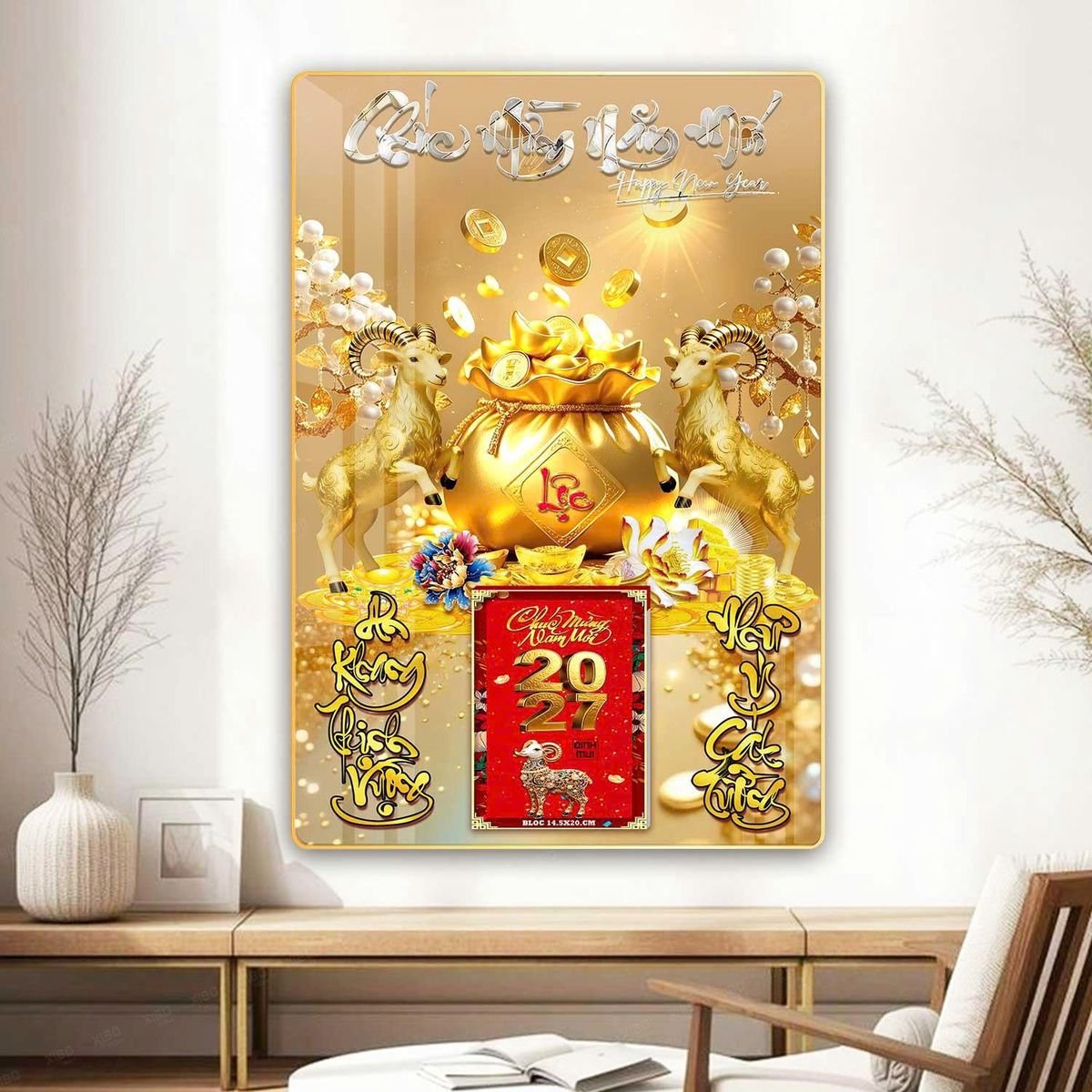 Lịch Gỗ Lamina Cao Cấp 40x60cm 2027 LM406_067 - Quà Tặng Thủy Tinh