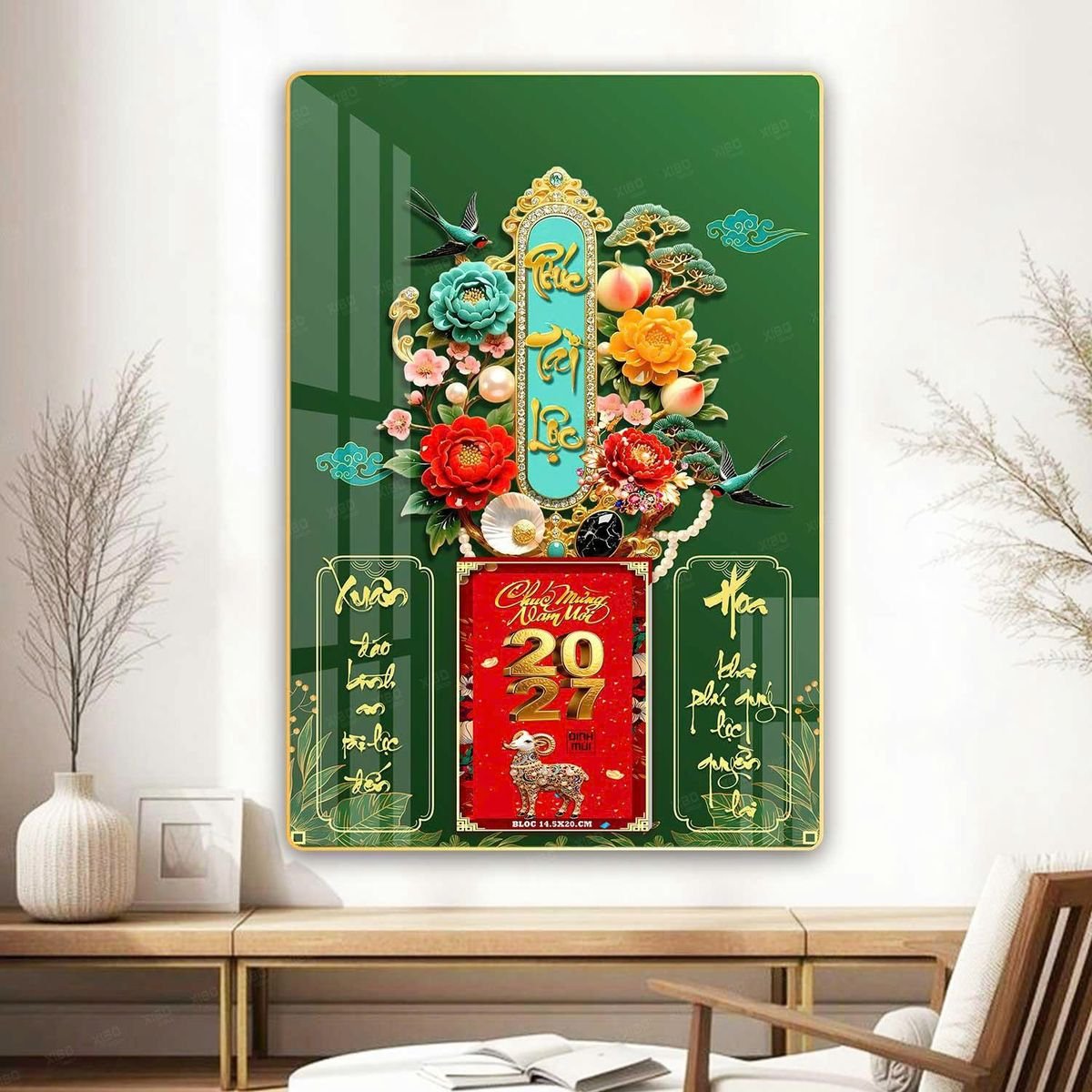 Lịch Gỗ Lamina Cao Cấp 40x60cm 2027 LM406_068 - Quà Tặng Thủy Tinh