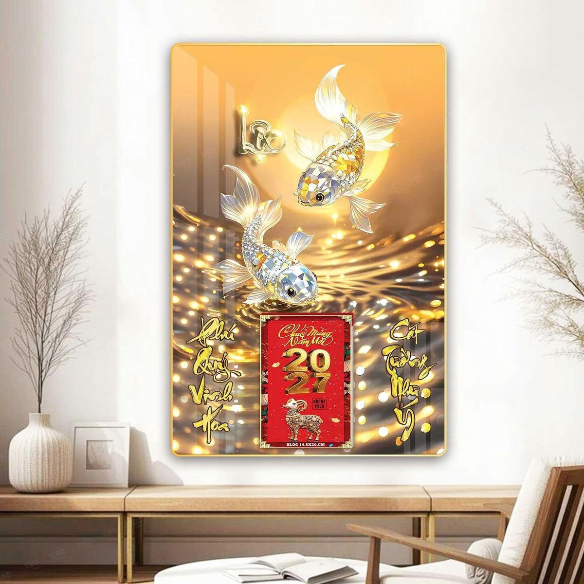 Lịch Gỗ Lamina Cao Cấp 40x60cm 2027 LM406_069 - Quà Tặng Thủy Tinh