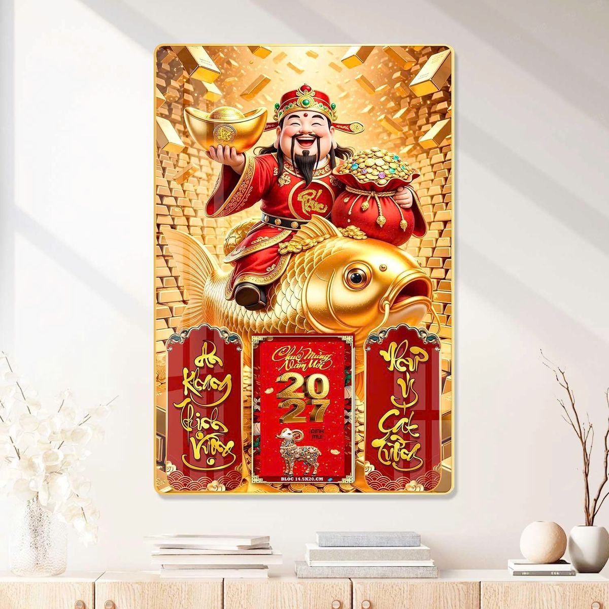 Lịch Gỗ Lamina Cao Cấp 40x60cm 2027 LM406_079 - Quà Tặng Thủy Tinh
