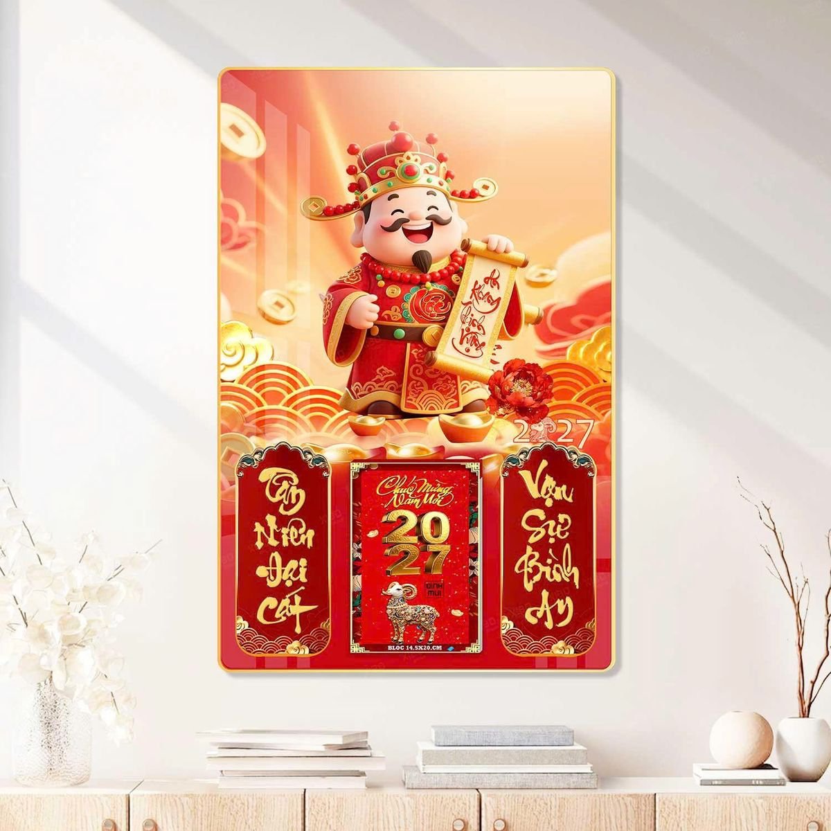 Lịch Gỗ Lamina Cao Cấp 40x60cm 2027 LM406_089 - Quà Tặng Thủy Tinh
