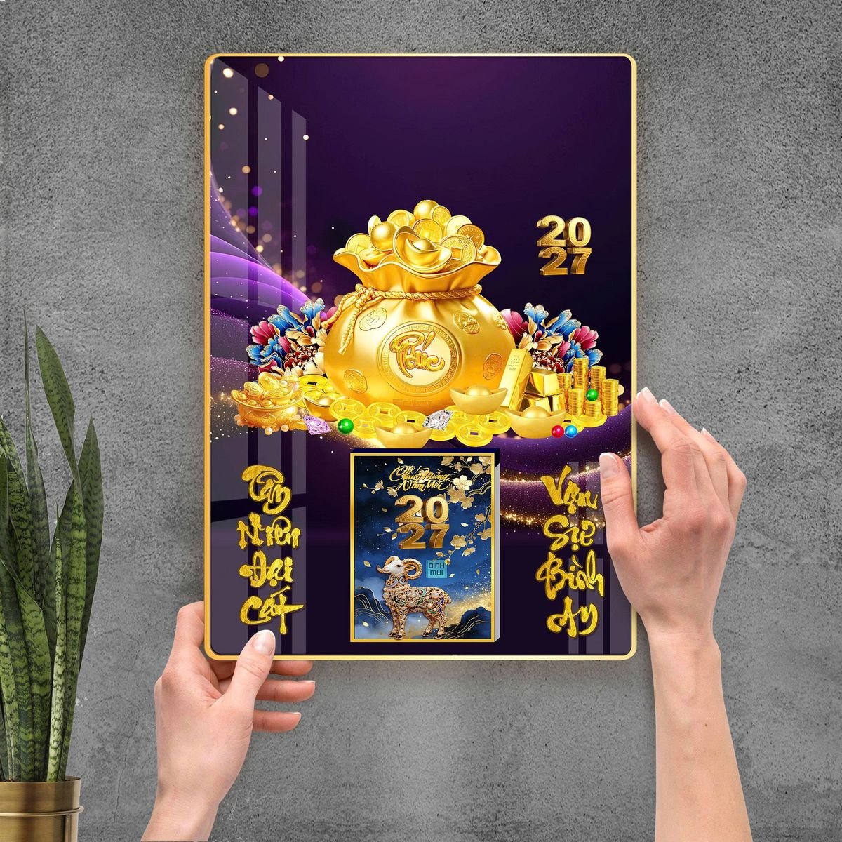 Lịch Gỗ Lamina Cao Cấp 40x60cm 2027 LM406_109 - Quà Tặng Thủy Tinh