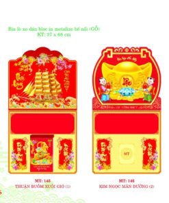Bìa Lò Xo Dán Bloc 2027 MT Mẫu MT146 - Cát Tường Như Ý (37 x 68cm) Bộ Quà Tặng Doanh Nghiệp Thủy Tinh & Lịch in logo doanh nghiệp quà tặng Tết tại Quà Tặng Thủy Tinh VN