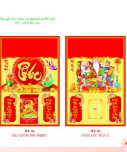 Bìa Lò Xo Dán Bloc 2027 MT Mẫu MT84 - Phúc Lộc Thọ (40 x 60cm) Bộ Quà Tặng Doanh Nghiệp Thủy Tinh & Lịch in logo doanh nghiệp quà tặng Tết tại Quà Tặng Thủy Tinh VN