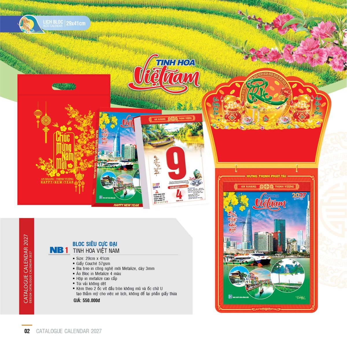 Lịch Bloc Siêu Cực Đại 2027 NB Mẫu NB1 (38 x 53 cm) Bộ Quà Tặng Doanh Nghiệp Thủy Tinh & Lịch Lịch Bloc Siêu Cực Đại 2027 NB Mẫu NB1 (38 x 53 cm) Bộ Quà Tặng Doanh Nghiệp Thủy Tinh & Lịch in logo doanh nghiệp quà tặng Tết tại Quà Tặng Thủy Tinh VN