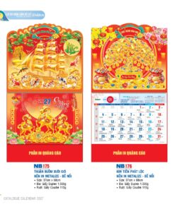 Lịch Treo Tường Lò Xo 2027 NB Mẫu NB176 (37 x 68cm) Bộ Quà Tặng Doanh Nghiệp Thủy Tinh & Lịch in logo doanh nghiệp quà tặng Tết tại Quà Tặng Thủy Tinh VN