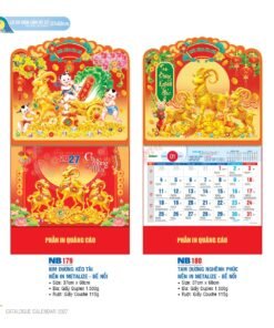 Lịch Treo Tường Lò Xo 2027 NB Mẫu NB179 (37 x 68cm) Bộ Quà Tặng Doanh Nghiệp Thủy Tinh & Lịch in logo doanh nghiệp quà tặng Tết tại Quà Tặng Thủy Tinh VN