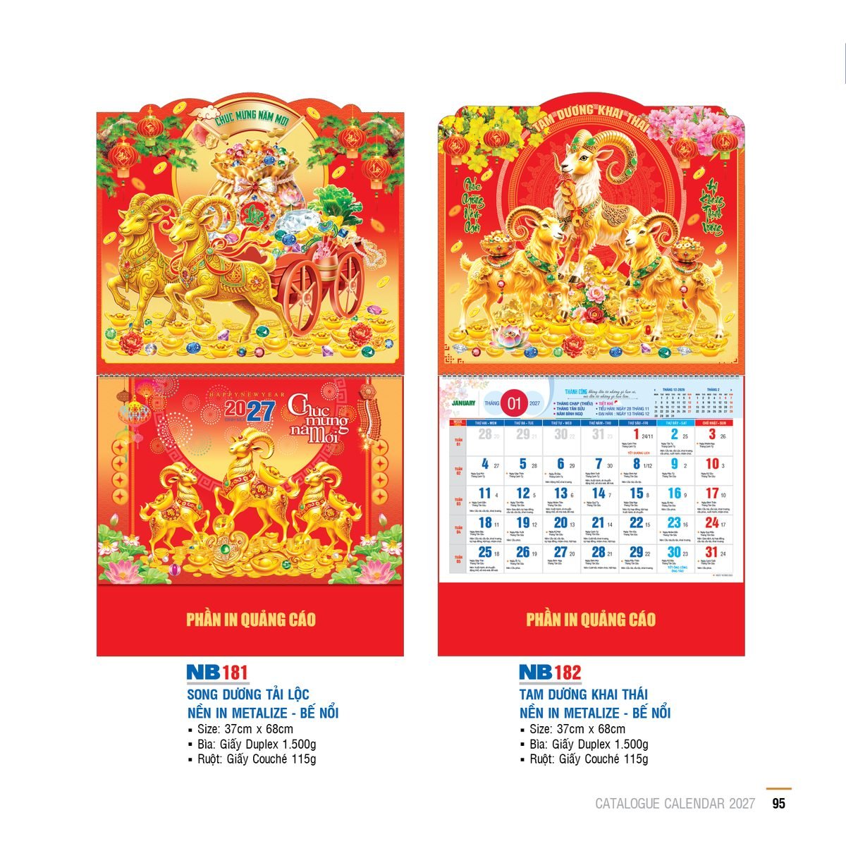 Lịch Bìa Treo 2027 NB Mẫu NB182 (29 x 41 cm) Bộ Quà Tặng Doanh Nghiệp Thủy Tinh & Lịch Lịch Bìa Treo 2027 NB Mẫu NB182 (29 x 41 cm) Bộ Quà Tặng Doanh Nghiệp Thủy Tinh & Lịch in logo doanh nghiệp quà tặng Tết tại Quà Tặng Thủy Tinh VN